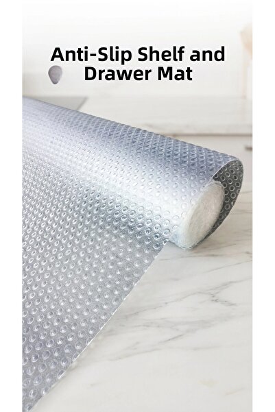 lowell home Non-Slip Pvc Shelf Cover 45X300 cm Transparent Protective Coating...