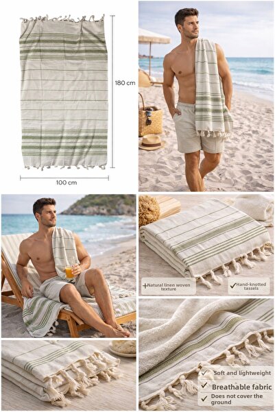 GUHADO Woven Peshtemal Towel – Simple and Stylish Design, Lightweight and Qui...