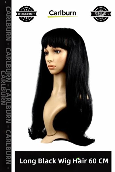 Carlburn # Wig Classic Black Color Straight Synthetic Lightweight Costume Par...