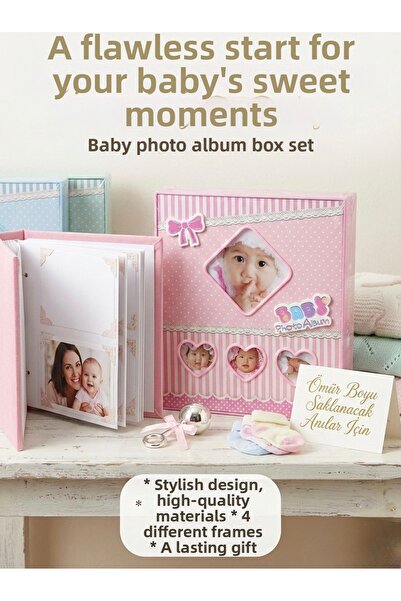 Butik Center Set cutie album foto pentru bebeluși - Album de amintiri cu capa...