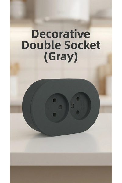 Generic Brand Anthracite Double Surface-Mounted Grounded Socket – Modern Elec...