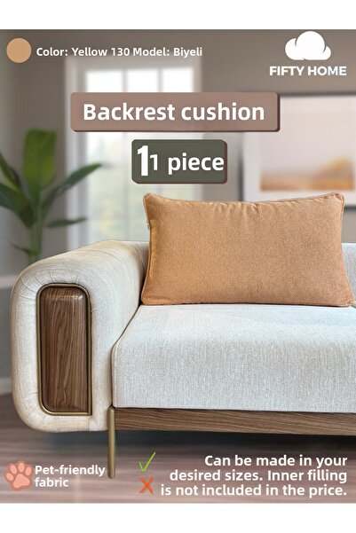 Fifty Home 1Pcs Large Backrest Cushion Cover - Back Cushion Pillow Cover with...