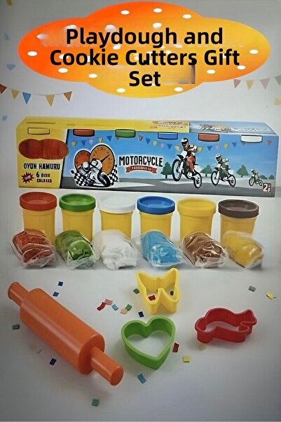 Play Dough مجموعة عجين اللعب 6 قطع + هدية رولر هيدل