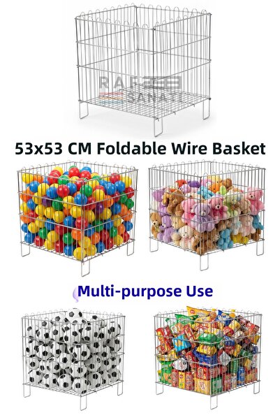 Raf Sanatı Folding Wire Pool Basket 53X53 cm |   Market and Store Promotion B...