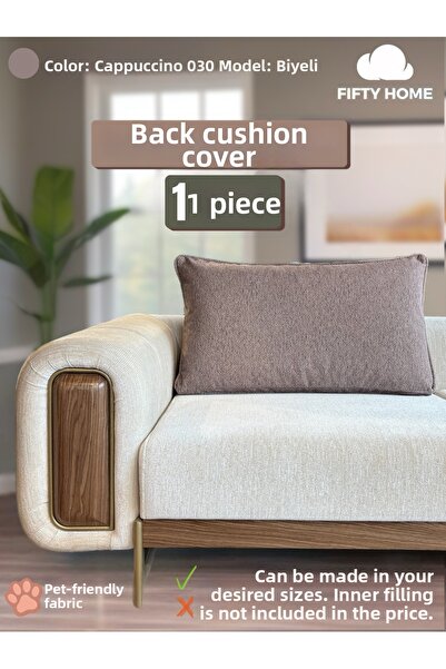 Fifty Home 1Pcs Large Backrest Cushion Cover - Back Cushion Pillow Cover with...