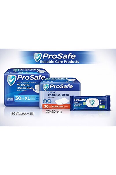 PROSAFE مجموعة العناية بالمرضى مقاس XL: 30 قطعة حفاضات للمرضى + 30 قطعة واقي ...