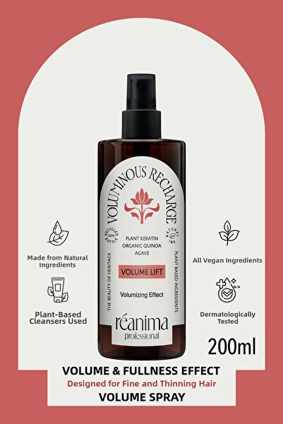 Reanima Voluminous Recharge Hair Volumizing Tonic That Adds Volume and Fullne...