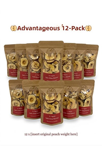 ZERBAP Sugar-Free Apple Slices 12 Pieces - 50g Snack Size