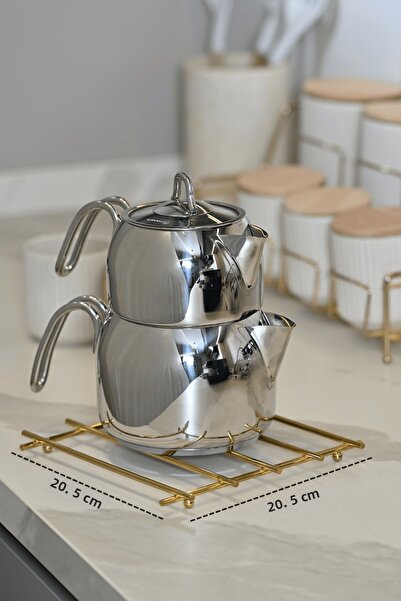 Edora Home Fireproof Trivets - Gold Flat Bar, Counter Top Base, Metal Stainless