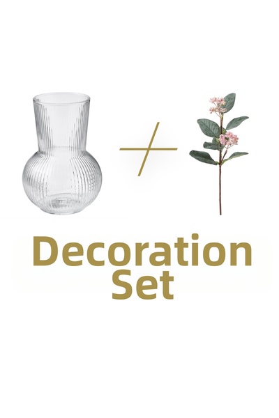 IKEA Σετ διακόσμησης SMYCKA τεχνητό λουλούδι, ροζ, 30 εκ., ευκάλυπτος + γυάλι...