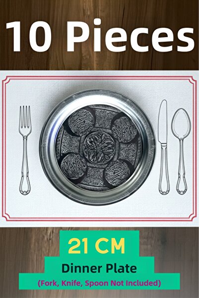 Binbir Trend 21 cm - Authentic Patterned Chrome Steel Appetizer and Serving P...