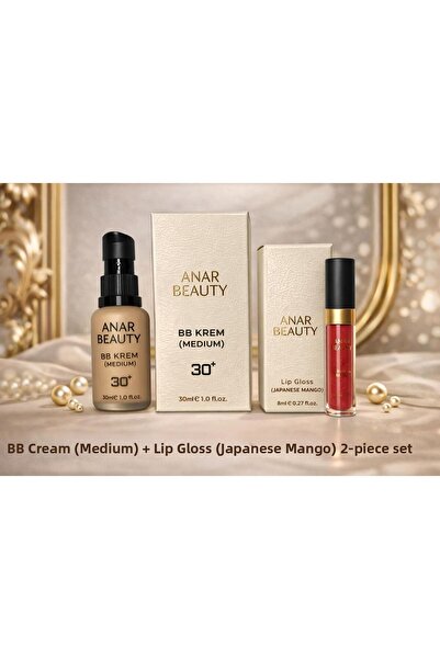 Anar Beauty Bb Cream-30Ml (Medium) + Lip Gloss - Shine Lip Oil Gloss (Japanes...