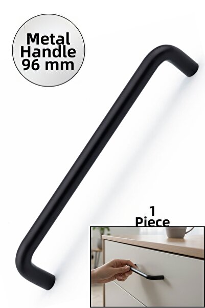 Badem10 Mâner de mobilă negru mat, 160 mm, mâner pentru ușă dulap cu sertar, ...