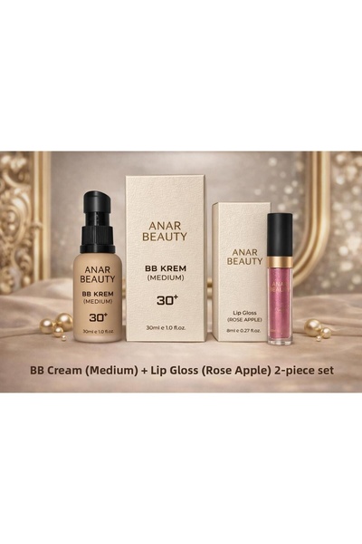 Anar Beauty Bb Cream-30Ml (Medium) + Lip Gloss - Shine Lip Oil Gloss (Roseapp...