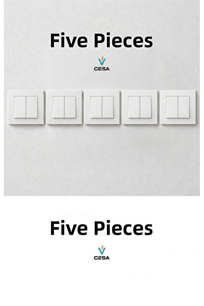 cesaa elektirik Elbi̇ Neo Double White Switch with Frame 5 Pieces
