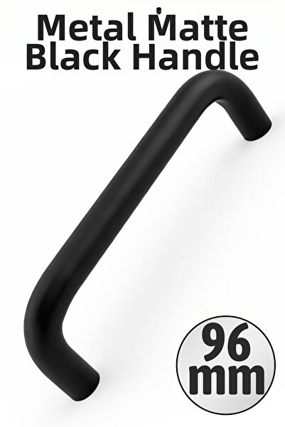 Badem10 Mâner sertar negru mat 96 mm Mâner dulap Design modern Mâner ușă dula...