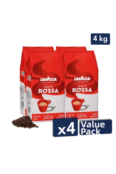 LavAzza Qualita Rossa Espresso Whole Bean Coffee 1 kg |   Advantageous 4-Pack