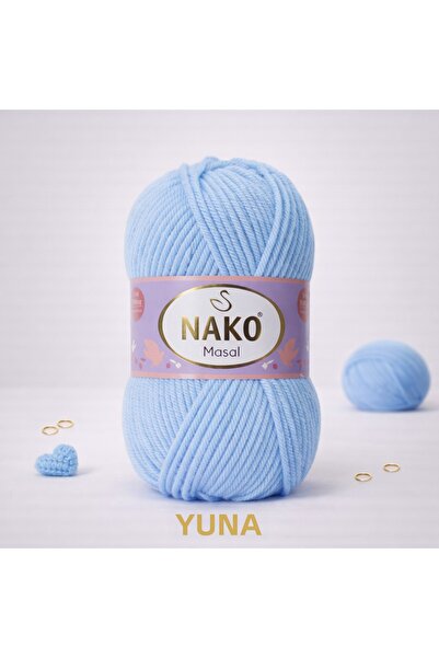 NAKO خيط حياكة ماسال رفيع لا يكوّن وبر دي آي جي مثل خيط ماسال للحياكة 11453 أزرق