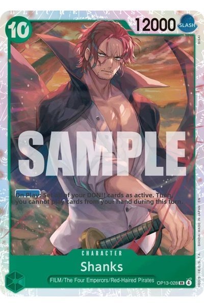 Bandai TCG بطاقة لعب مرخصة من One Piece Shanks OP13-028 (EN - Foil Secret Rare)