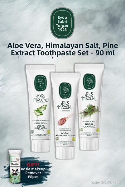 Eyüp Sabri Tuncer 3 Pieces of 90 ml Aloe Vera, Himalaya, Pine Toothpaste and ...