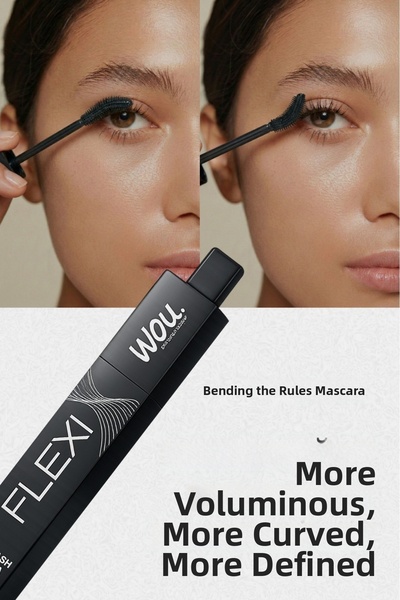 WOU World of Unique Flexi Mascara / Extra 4 Effects - Long, Curly, Voluminous, Separates Each Individual Lash - Black Lashes.