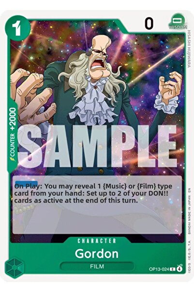 Bandai TCG بطاقة ألعاب مرخصة من ون بيس جوردون OP13-024 (EN)