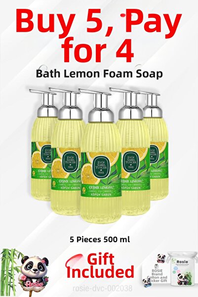 Eyüp Sabri Tuncer نافورة صابون الليمون 500 مل - اشتري 5 واحصل على 4، قطن روزي