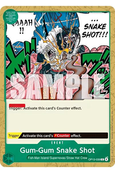 Bandai TCG One Piece Gum-Gum Snake Shot Op13-039 Licensed Game Card (En)