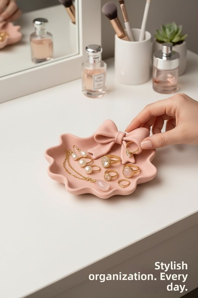 esa gaming Organizator de bijuterii cu fundă roz – Organizator pentru cercei,...