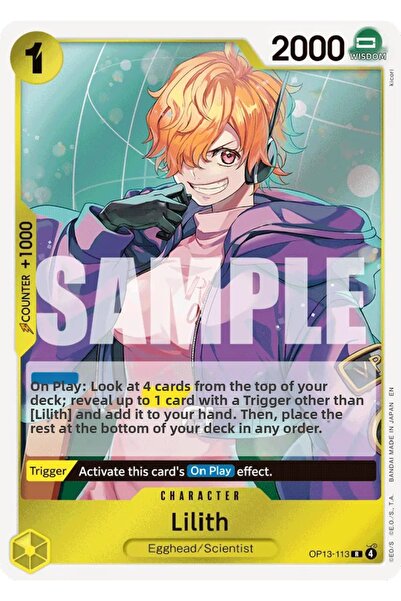 Bandai TCG بطاقة لعب مرخصة من One Piece Lilith OP13-113 (EN - Foil Rare)