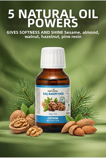 Natural زيت طبيعي للعناية بالشعر - مرمم ومُضيء للشعر التالف والجاف 50 مل