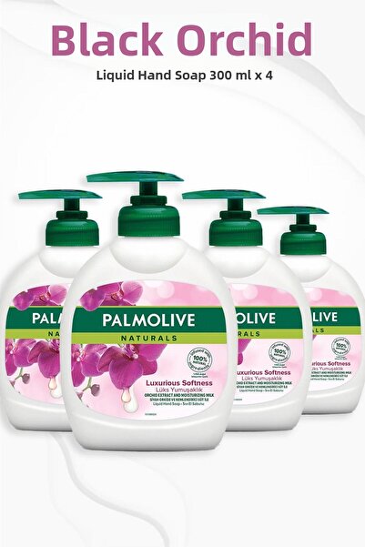 Palmolive ناتشورالز بلاك أوركيد صابون سائل ناعم فاخر 300 مل × 4 قطع