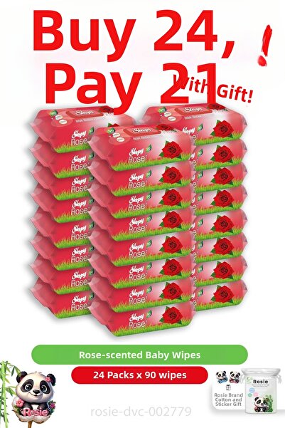 Sleepy اشتري 24 وادفع 21 منشفة مبللة للأطفال برائحة الورد من التسعينيات وروزي