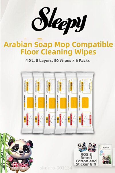 Sleepy 6 قطع من مناشف تنظيف الأسطح من صابون موبا المتوافقة مع 50 قطعة وروزي