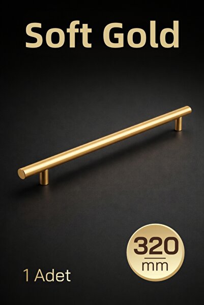 Badem10 (1 bucată) Mâner de dulap din metal auriu moale de 320 mm pentru mobi...