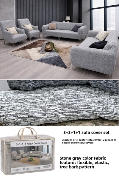 uzhanem Stretch Elastic Flexibil Lavabil 3 3 1 1 Set huse de scaun jacquard H...