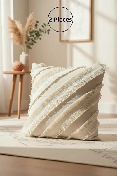 NDC HOME Husă de pernă cu design special, cu ciucuri duble, cu un singur in, ...