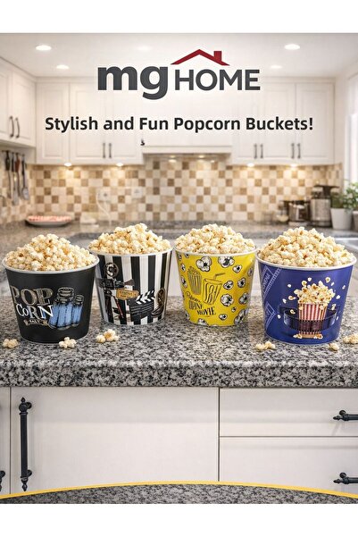 VENON 4 قطع 🍿   2200 مل 🍿 وعاء الفشار البلاستيكي غير القابل للكسر، وعاء الذ...