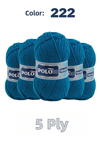 Polosu (5 Pieces) Siesta Soft - Scarf Vest Sweater Hand Knitting Yarn - 222 D...