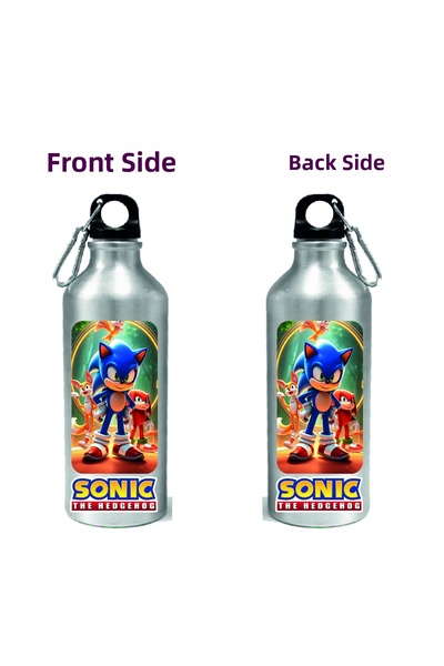 DKDZ SHOP Metal Silver Hooked Printed Water Bottle 600ml.