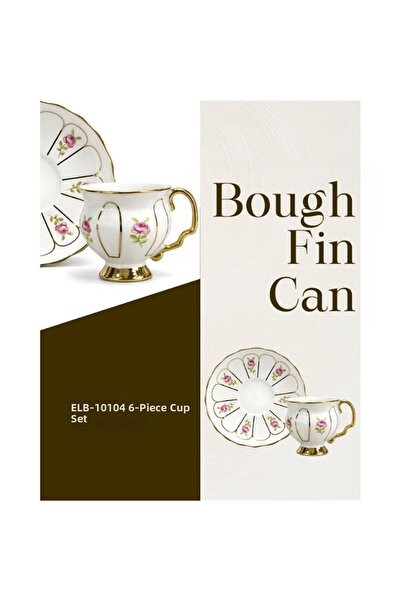 MİEN Bough 90 ml Porcelain Turkish Coffee Cup Set for 6 People – Patterned Co...