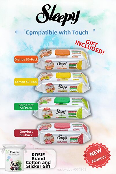 Sleepy مجموعة من 4 مناشف مطبخ مناسبة للتعامل مع الطعام وروزي