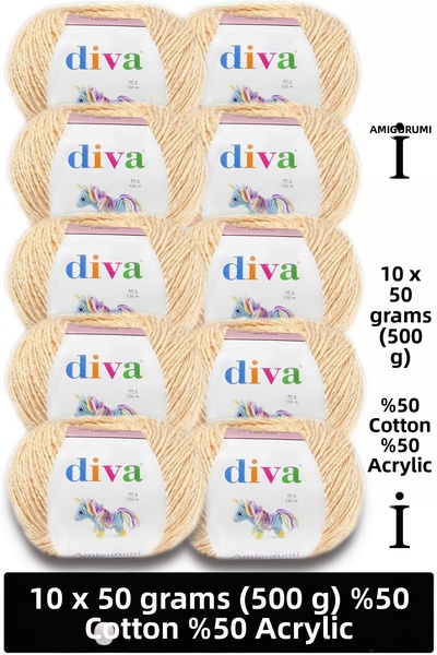 Diva İplik Divagurumi 2588 Culoarea pielii (Pachet de 10) - 500 Gr - Fir Amig...