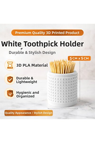 StudioAslanDesign Modern 3D Printing Toothpick Holder |   Decorative Desktop ...