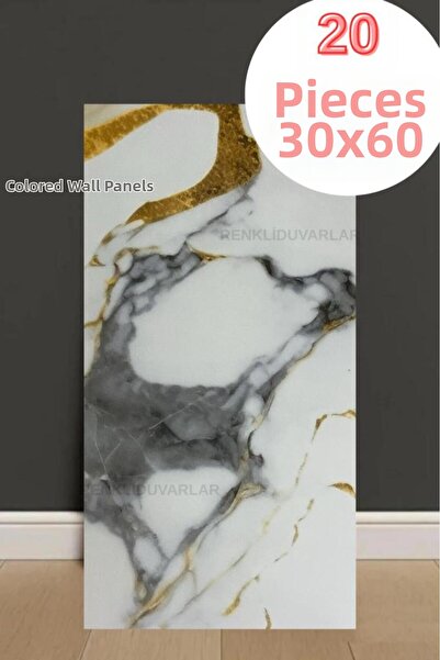 Renkli Duvarlar TJJC00-30x60cm 20 τμχ Μαρμάρινο Σφουγγάρι Αυτοκόλλητο Ταπετσα...