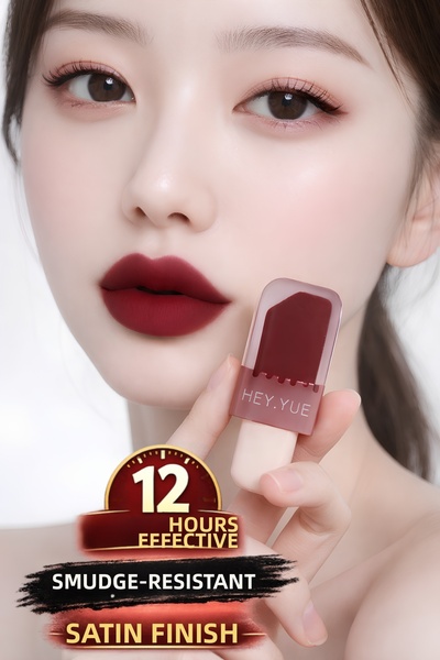 Hey Yue Korean Smokey Lips Series, Matte Velvety Texture, Highly Pigmented, P...