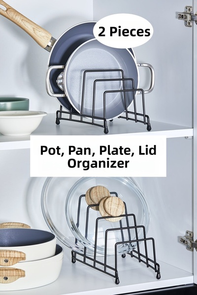 ORSA HOME 2 Черно 965 Органайзер за капаци, чинии, тигани и тенджери