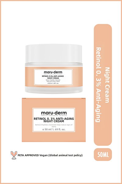 Maru.Derm Retinol 0.3% Anti-Aging Night Cream – Anti-Wrinkle Renewing Face Cr...