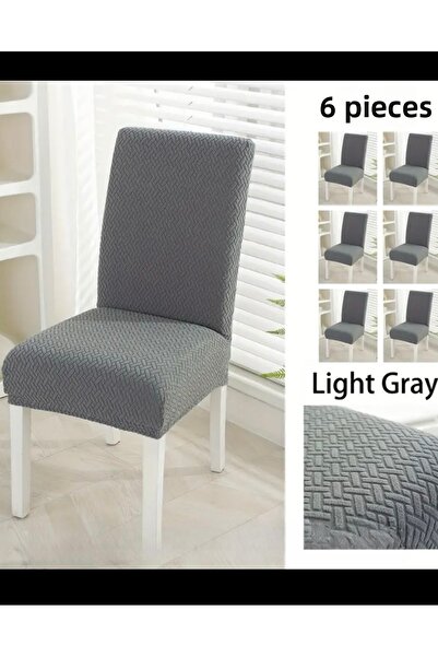 intil Husă de scaun, Material elastic , lavabilă, 6 bucăți