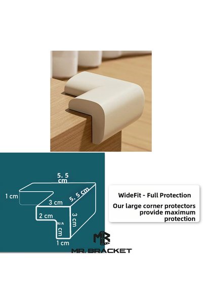 MR.BRACKET 4 Units. Ready-Made Adhesive Cream Thick Rubber Baby Corner Protector Child Safety Coffee Table Edge Protectors